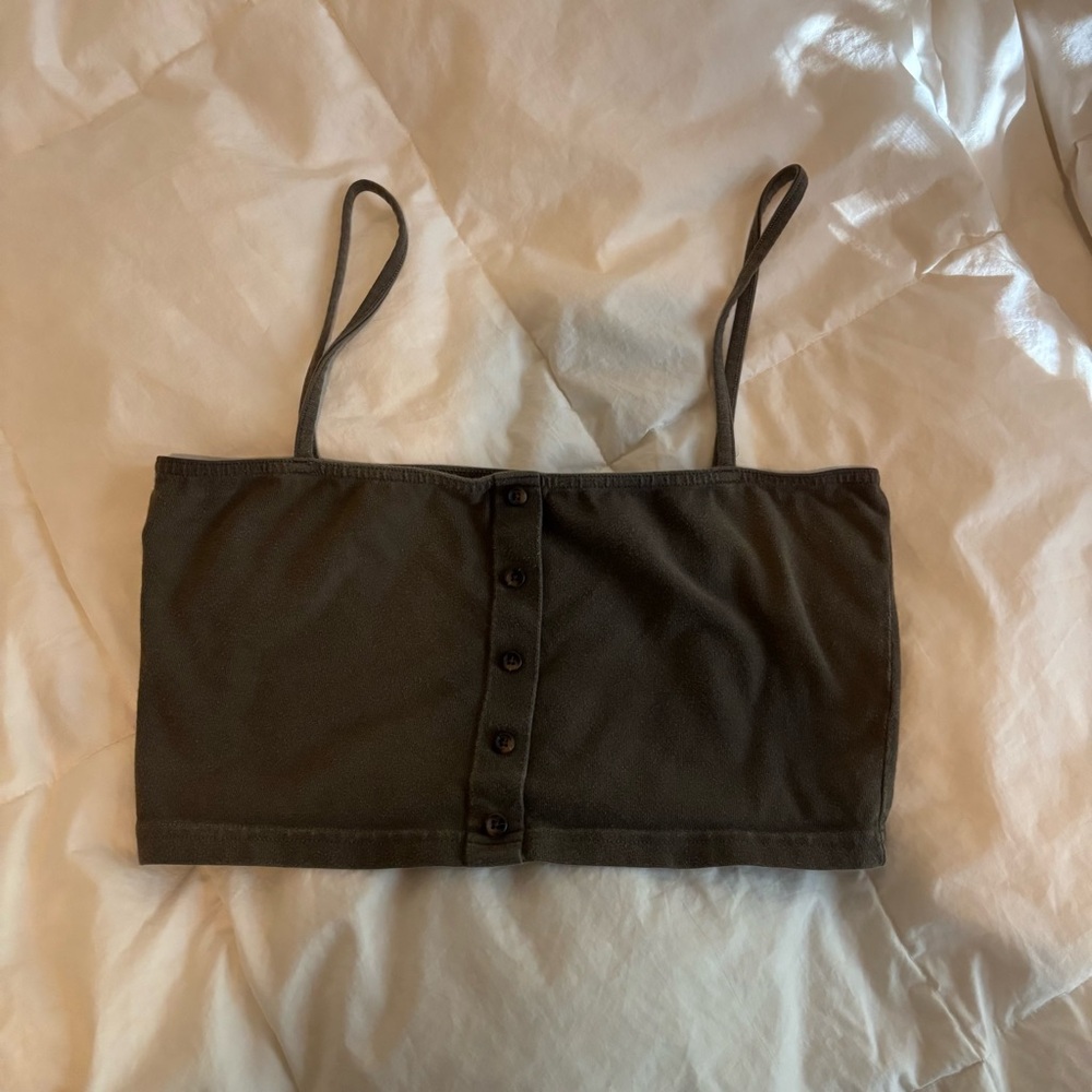 Brown John Galt buttoned Tank